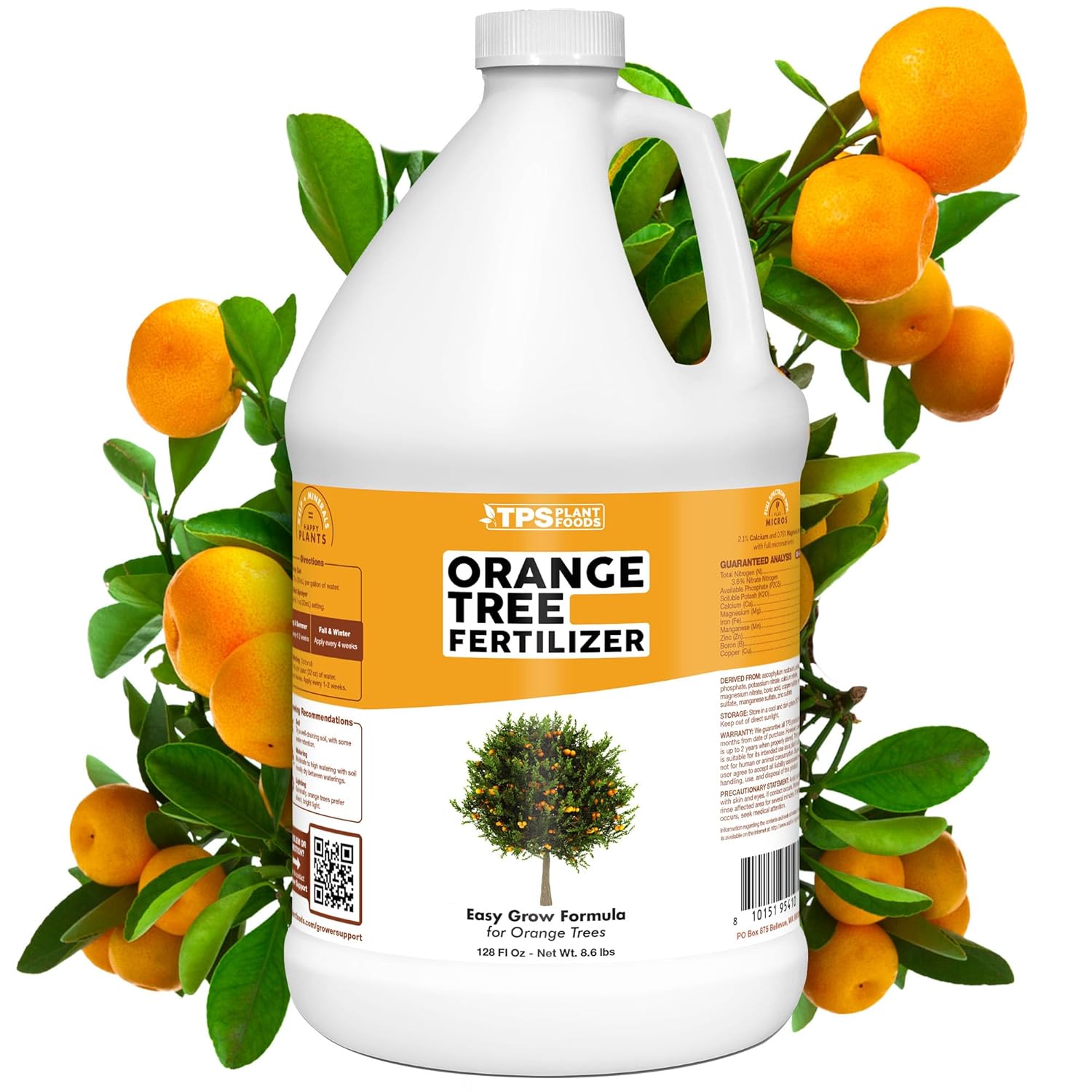 Orange Tree Fertilizer – Liquid Plant Food for More Fruit, Better Flowering & Stronger Root Development, 1 Gallon
