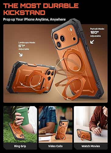 Miniatura 4 de SUPCASE Funda para iPhone 17 Pro Max (UBGrip Pro), protector de pantalla de vidrio templado integrado y soporte cubierta de control de cámara