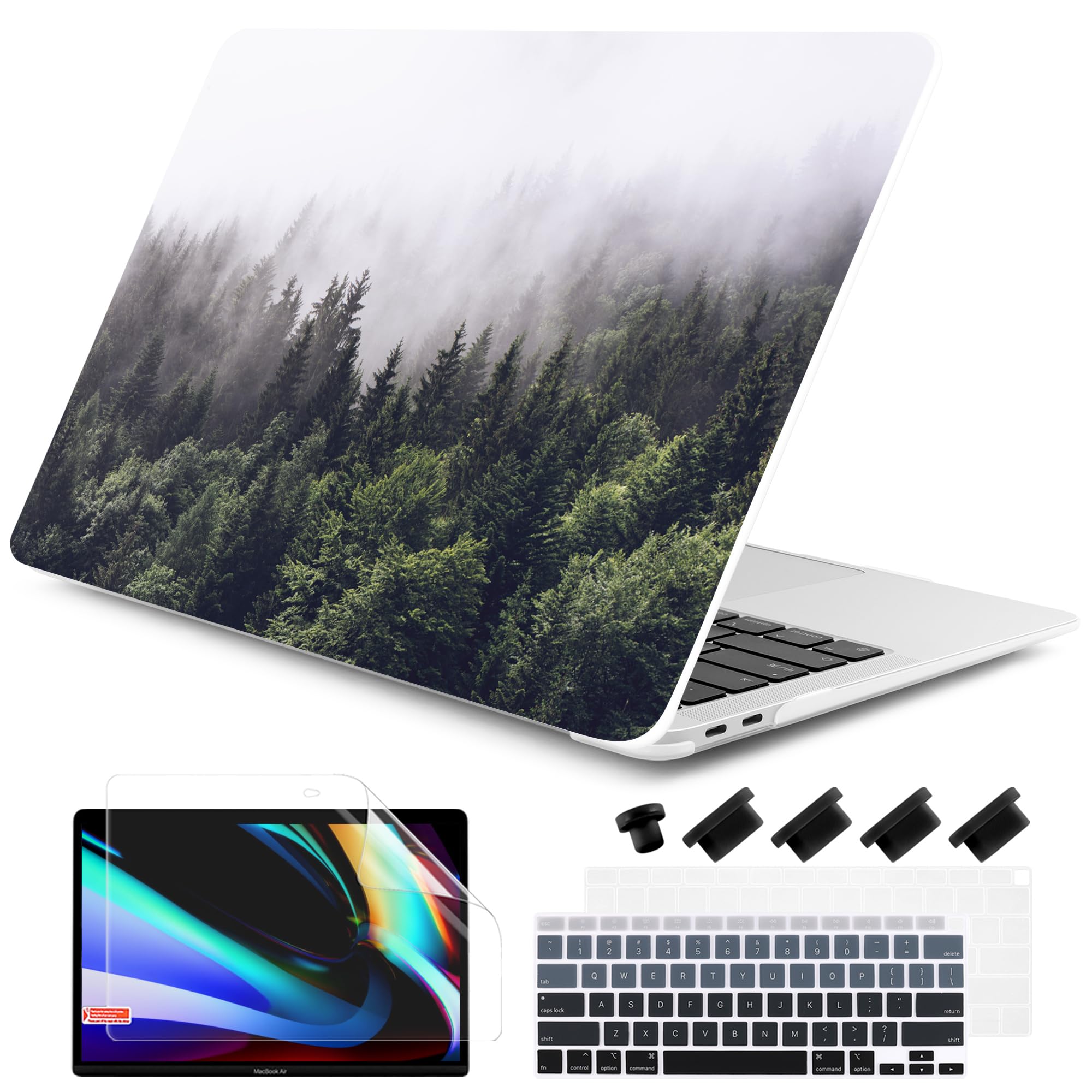 DONGKE Compatible with MacBook Air 13 inch Case 2021 2020 2019 2018 Release A2337 M1 A2179 A1932 with Retina Display & Touch ID, Plastic Hard Shell &