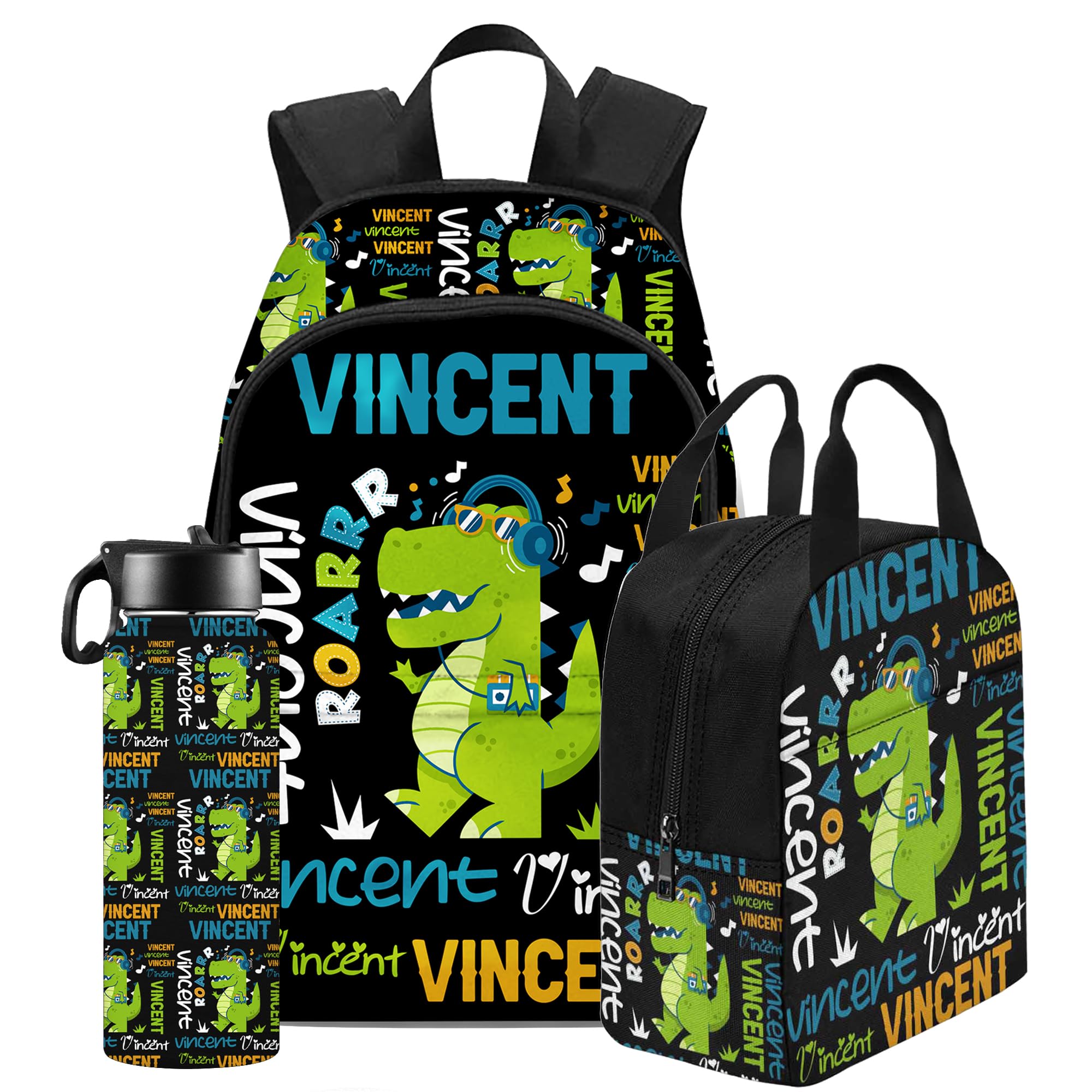 Jaydouble Back to School Gifts for Son Nephew Grandson Personalized Kids Backpack Customized Backpack for Boys Custom Colorful Backpack Shoulders with