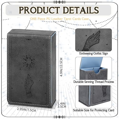 Miniatura 9 de Funda de piel sintética para cartas de tarot, diseño de luna, funda protectora para la mayoría de cartas de tarot de tamaño estándar, cartas góticas