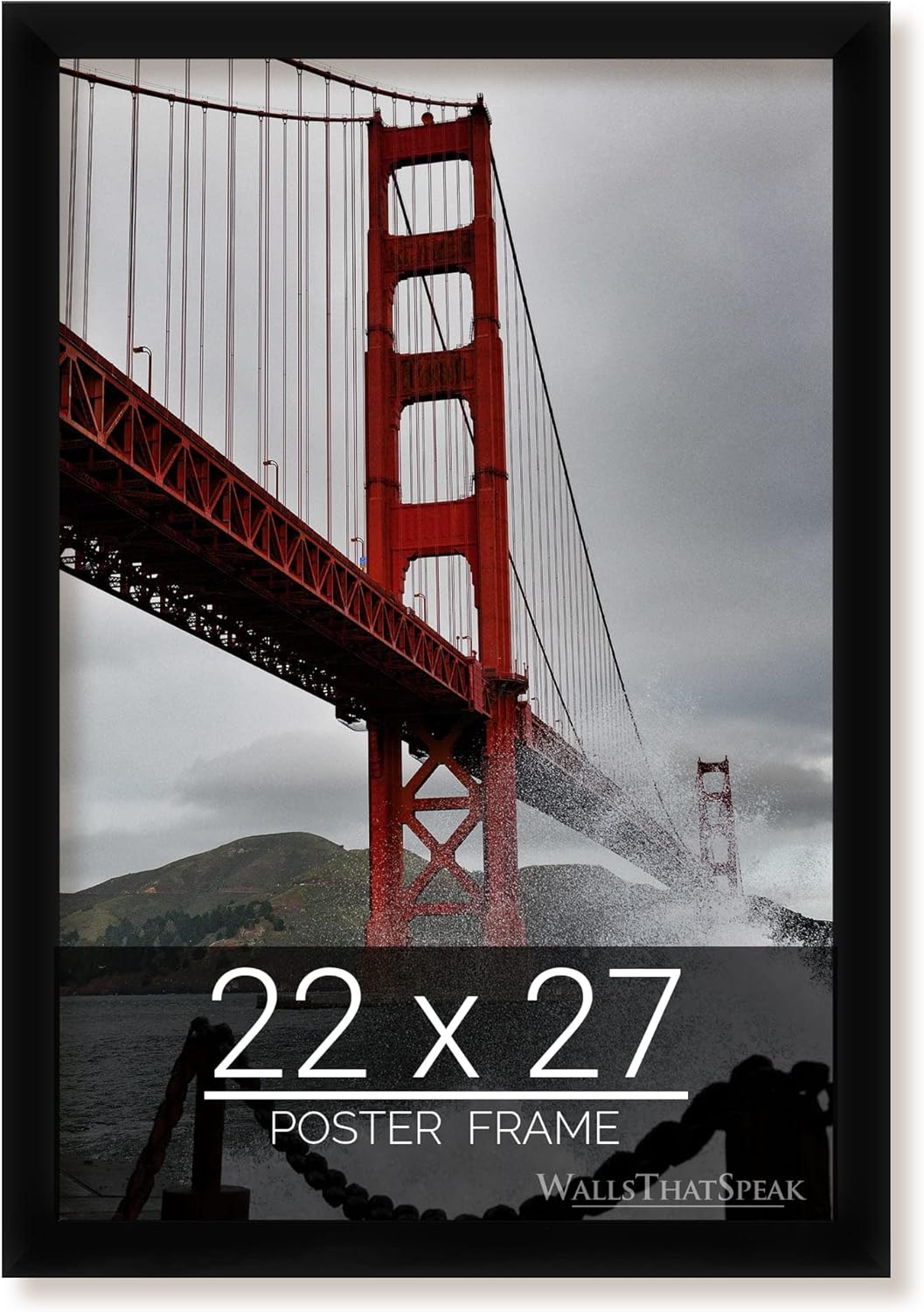 wallsthatspeak 22x27 Black Picture Frame for Puzzles Posters Photos or Artwork