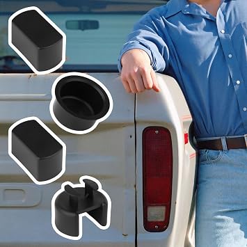 Penitue 4pcs Black Tailgate Bushing Kit, Tailgate Hinge Pivot Bushing Insert Door Mount Hinges
