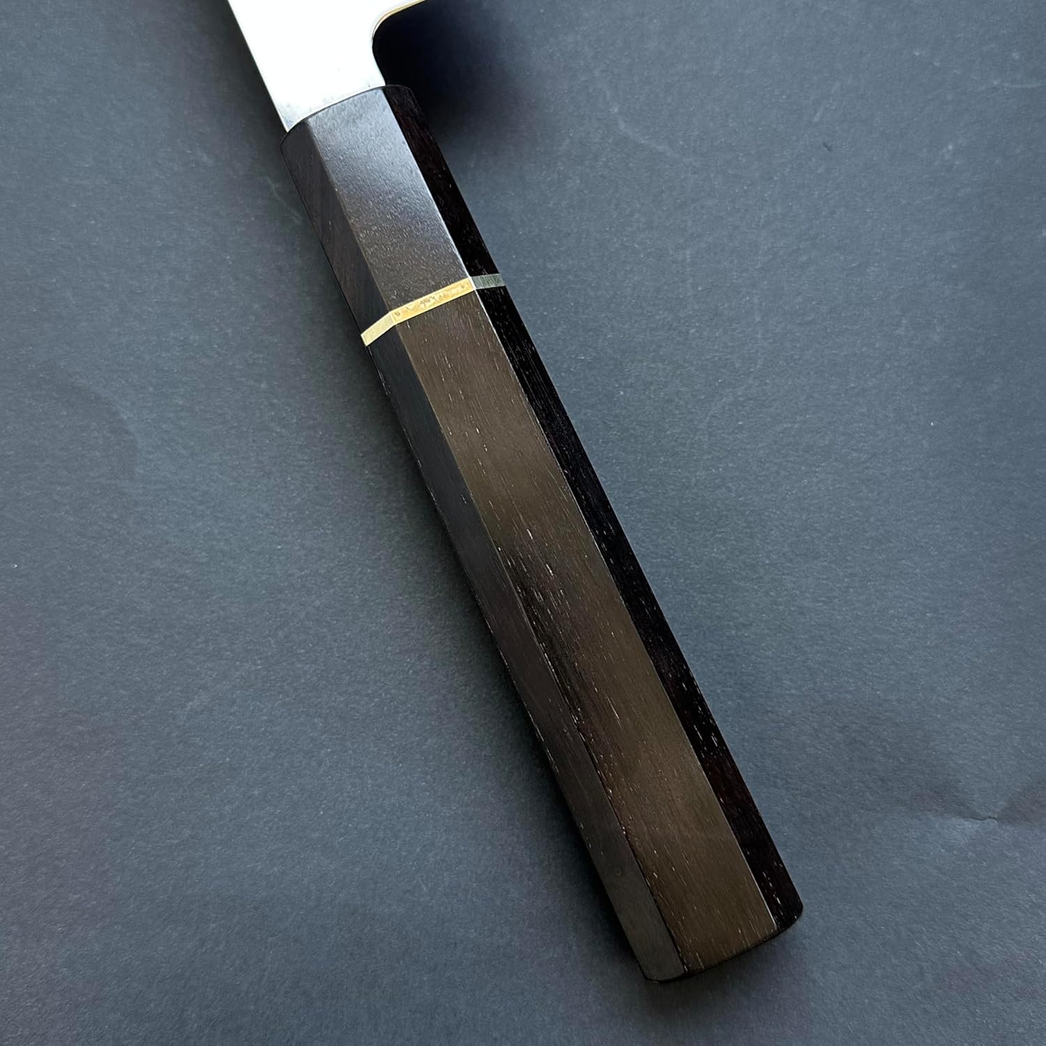 和牛刀　鏡面　V金10号 本焼　切り付け型　八寸　黒檀銀巻八角柄　包丁　和包丁 切付和牛刀 薄造り V金10号 360mm 全鋼本焼 八角黒檀柄-歌舞伎ナイフ