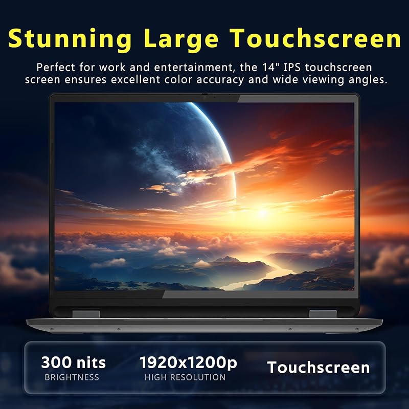 Lenovo Flex 5i Chromebook Plus 14" WUXGA Touchscreen 2-in-1 Laptop, Intel Core i5-1334U, 8GB LPDDR4x, 416GB Storage (256GB SSD&160GB Docking Station), Backlit Keyboard, FHD Camera, Chrome OS, Gray image 4