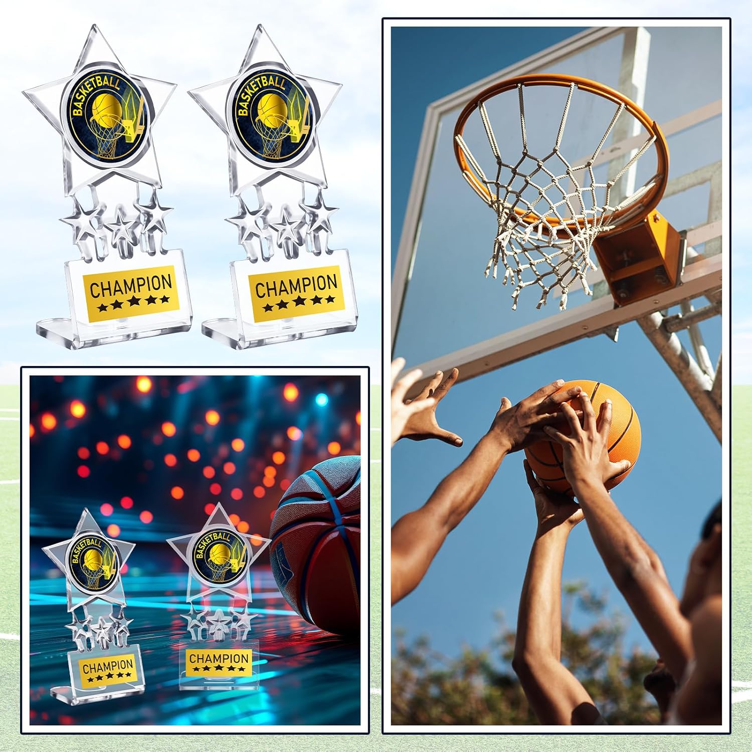 Tondiamo Basketball Trophy Bulk - Acrylic Basketball Champion Awards Winner Prizes Trophies for Sports Competition Prizes Souvenir Gift Decoration
