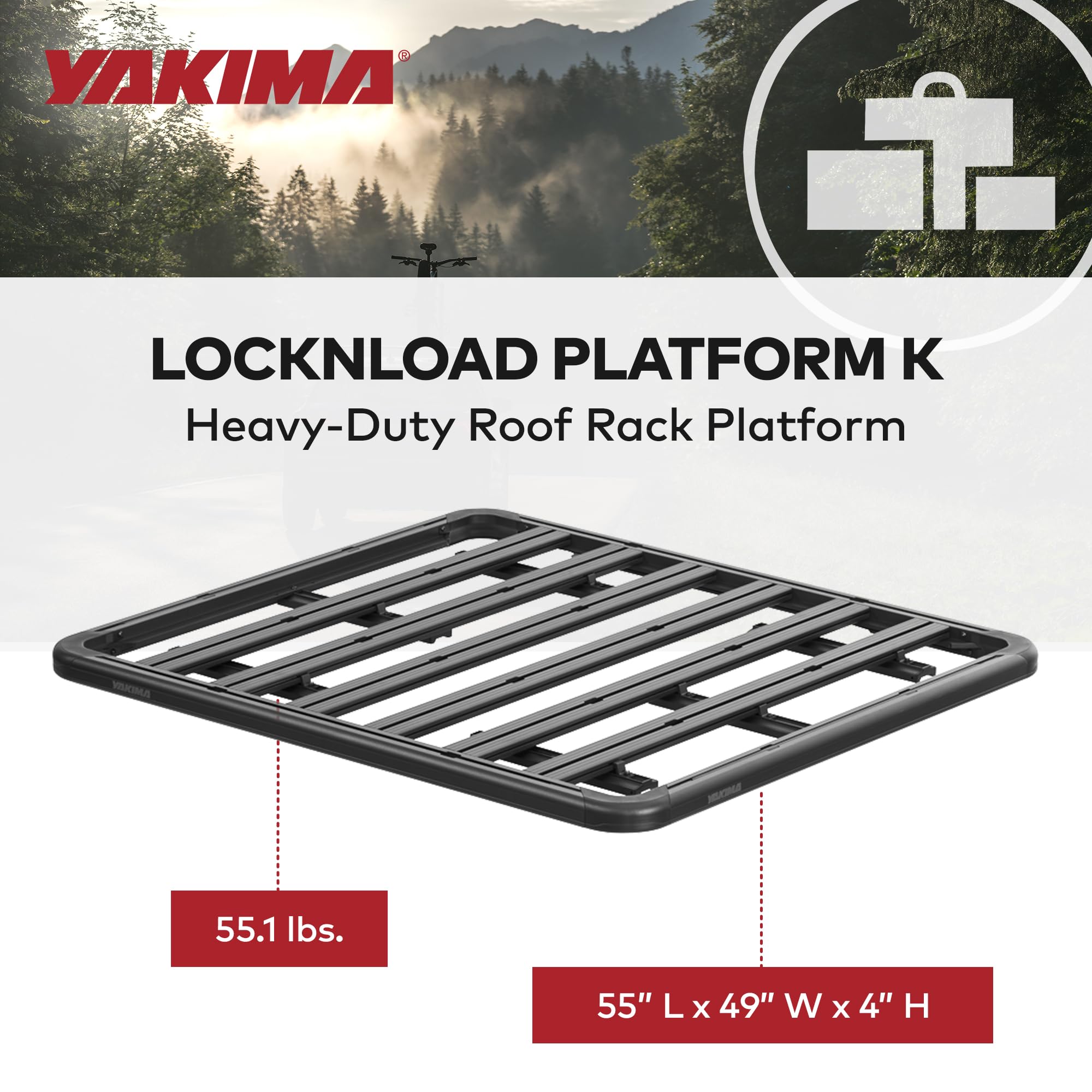 Amazon.co.jp: Yakima 55 x 49インチ アルミニウム ルーフマウント