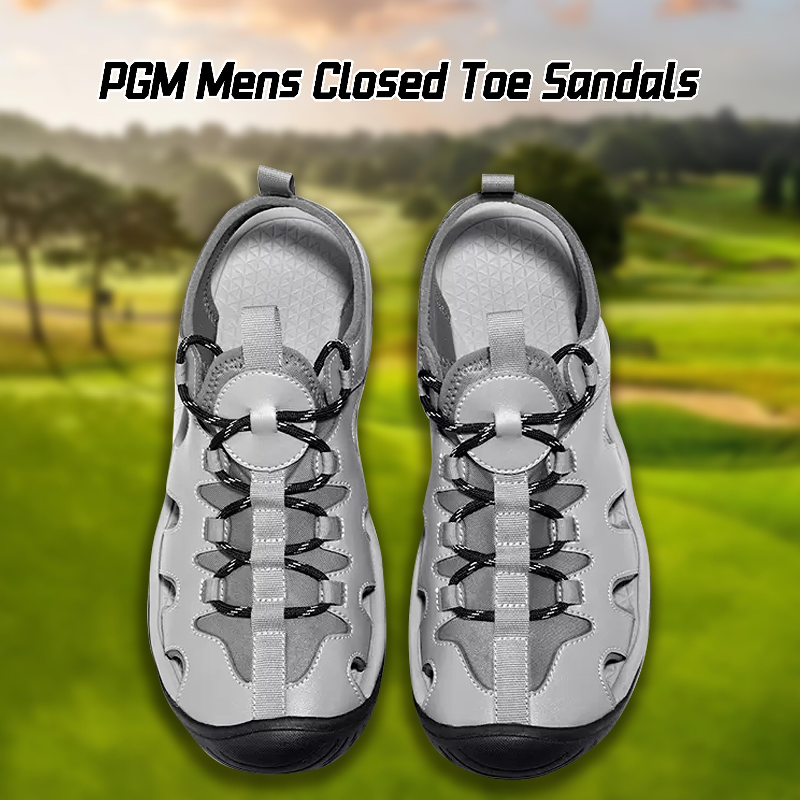 PGM Sandalias de Golf para Hombre, Sandalias Deportivas Casuales, Ligeras, Antideslizantes y Transpirables, Zapatos para Deporte, Senderismo y Actividades al Aire Libre