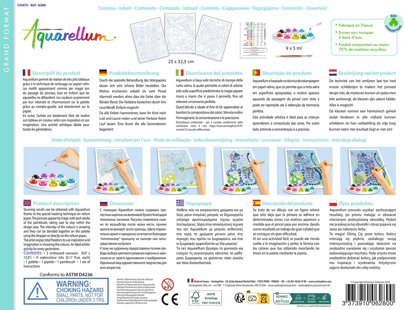 SentoSphere Aquarellum - Cats Magic Art Canvases