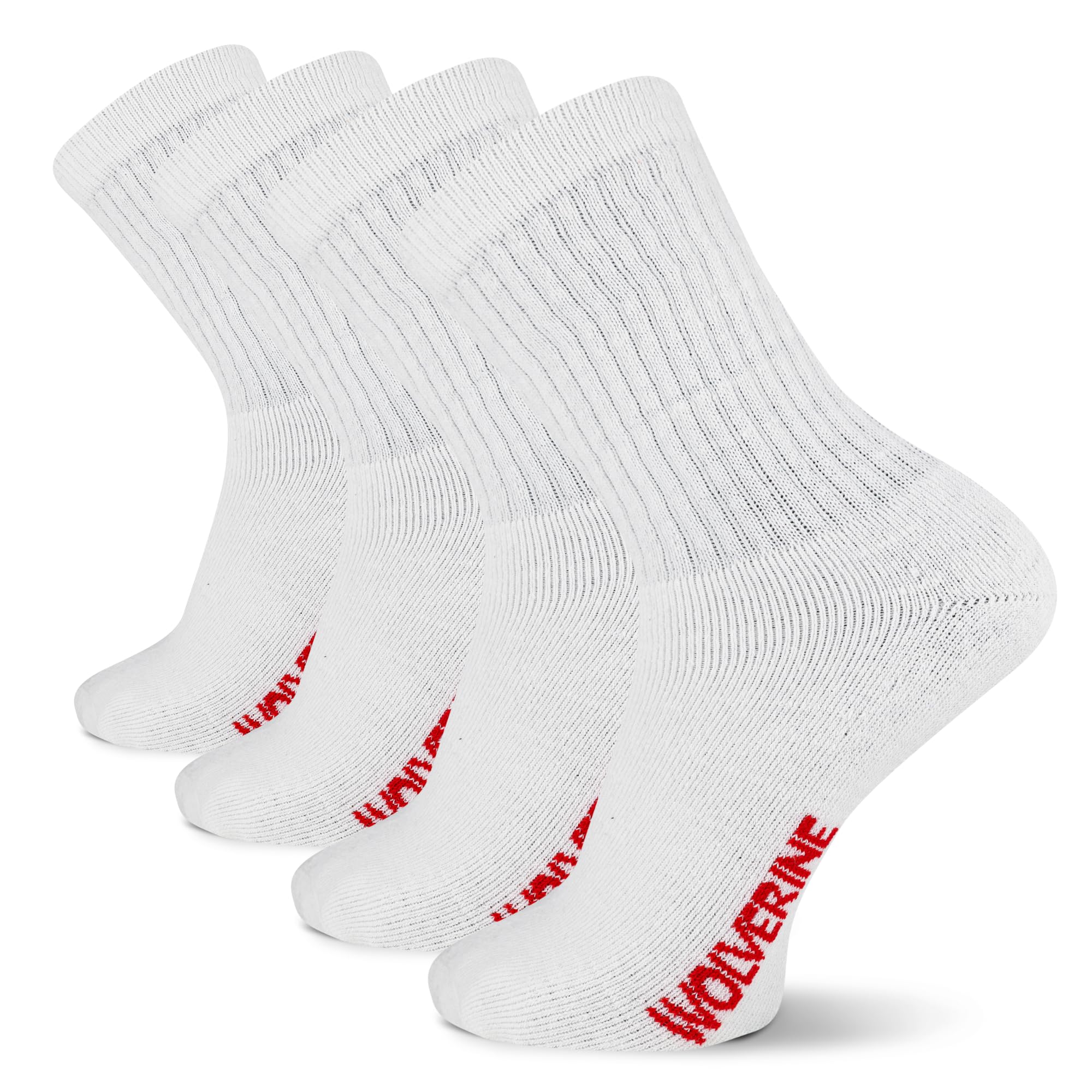 Wolverine Men's Cotton Boot Crew Cotton Cushioning Socks (4-Pack)