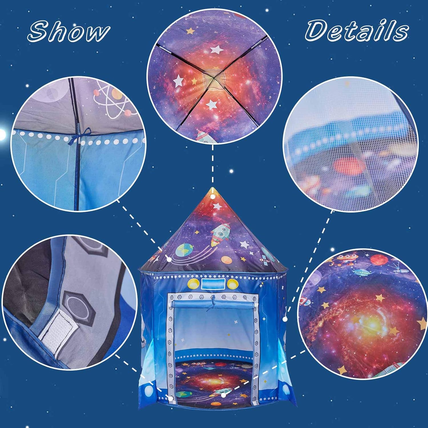 Buy Js Kidsez Premium Rocket Ship Kids Tent A Pop Up Play Toy Tent For Kids A Large Space Indoor Outdoor Playhouse Unique Play Tent For Boys Girls Best Birthday Gift For