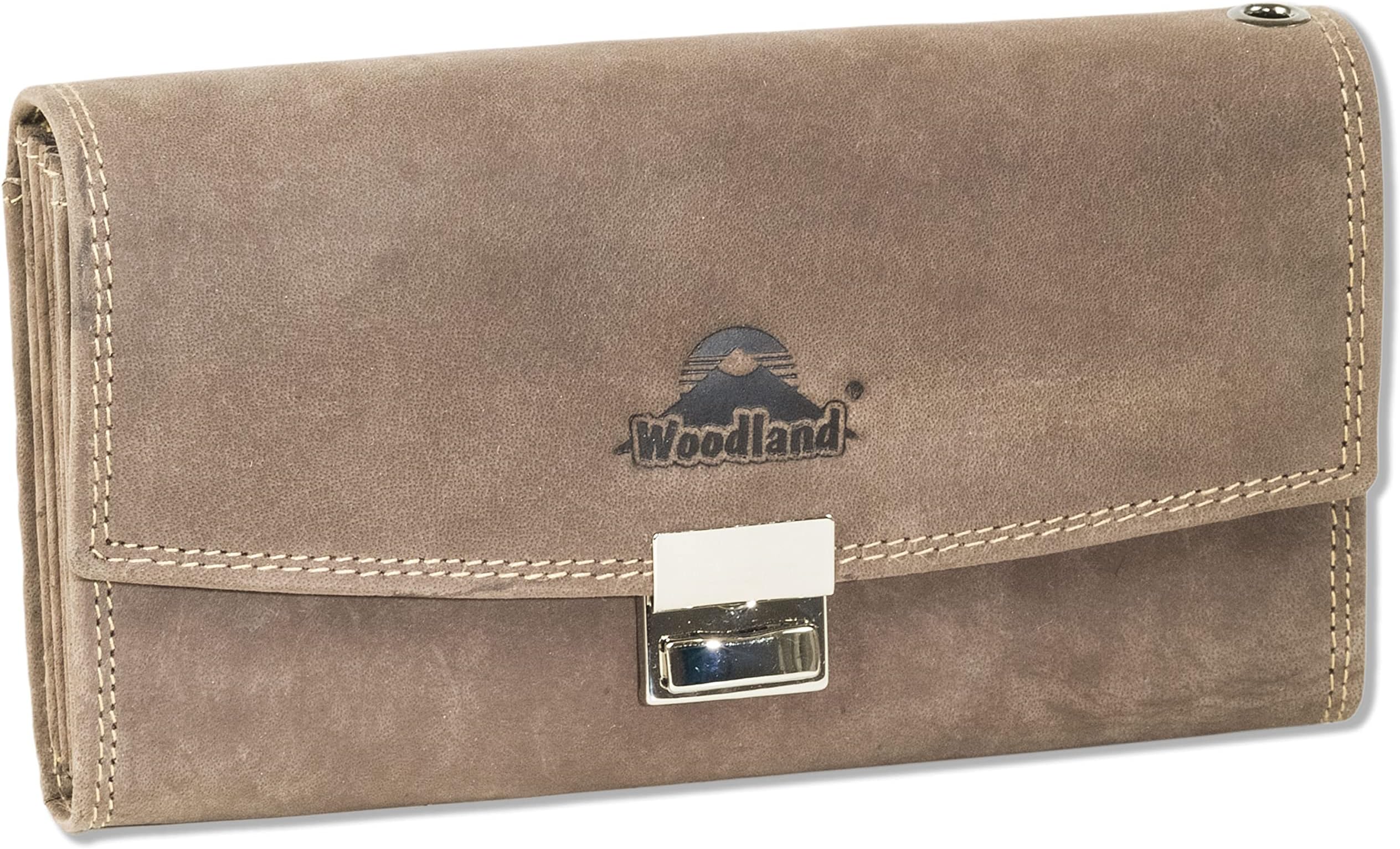 Waiter's Purse with Extra Reinforced Bottom in Hard Cash Compartment Made of Natural Buffalo Leather in Dark-Brown/Taupe