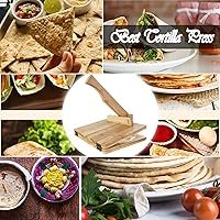 Vista 2 de Prensa de tortilla de madera – 10 pulgadas Roti Pataconera Tortilla Quesadilla Maker Harina Masa Prensa para Quesadillas Caseras Tortillas Tostones