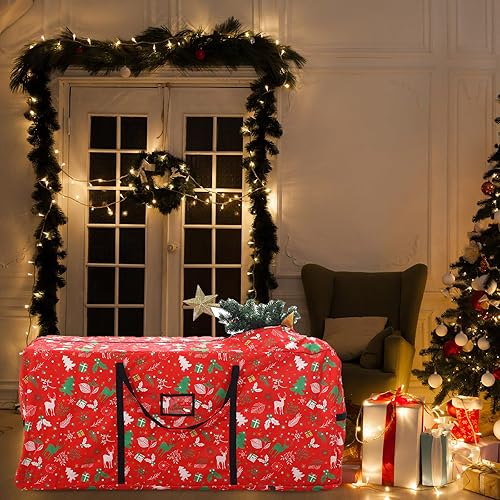 Miniatura 6 de Wesnoy Bolsa de almacenamiento para árbol de Navidad, grande, de 7.5 pies, contenedores de almacenamiento para árbol de Navidad, a prueba de