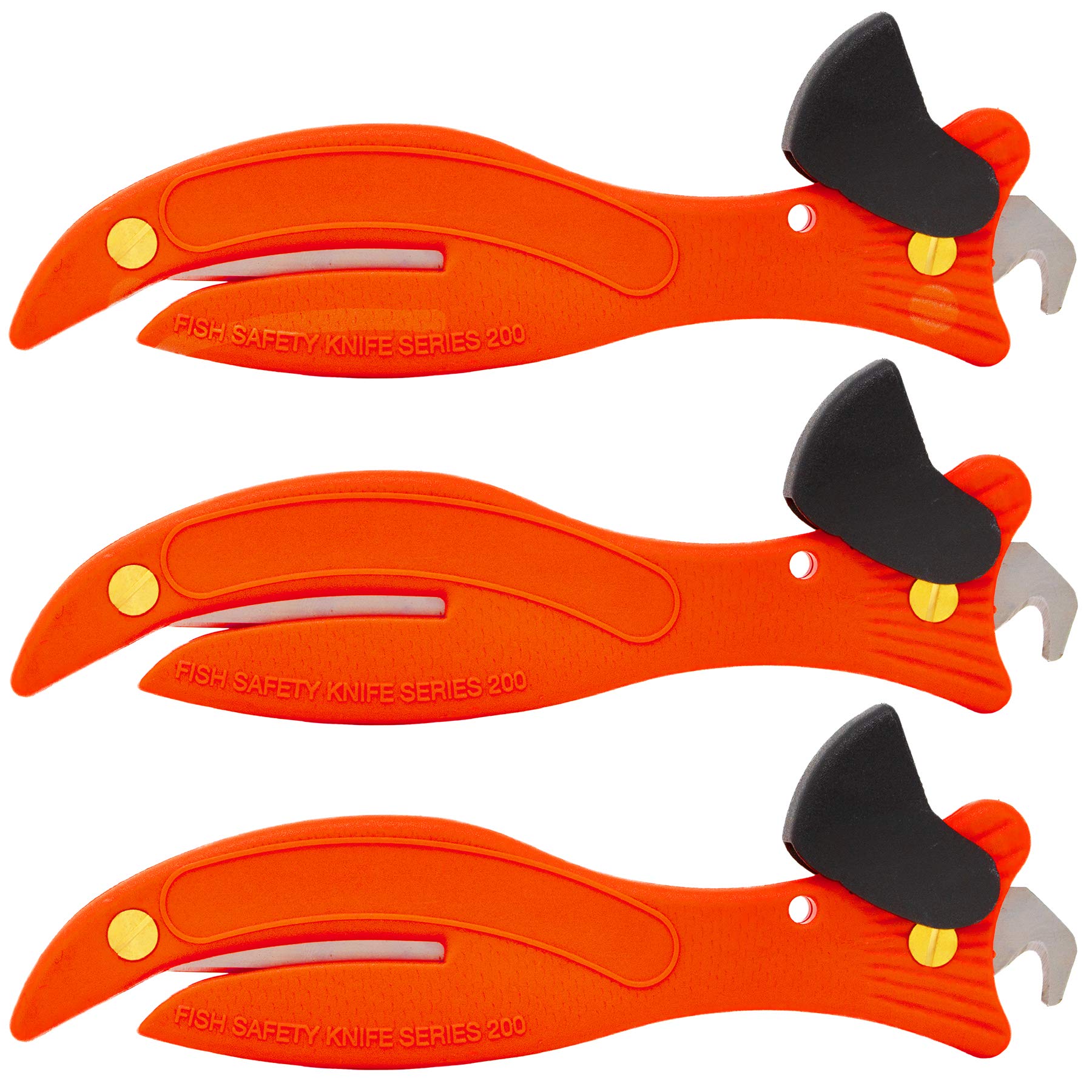Gifts Direct 2 U Ltd Orange Fish 200 Original Enclosed Blade Safety Box Cutter (3, )