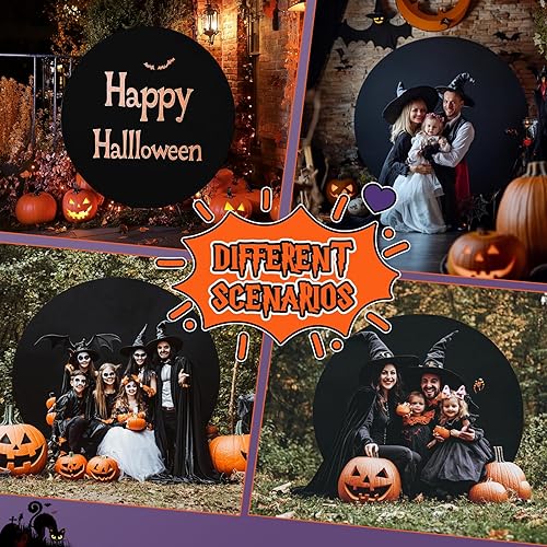 Miniatura 5 de HELAKU Cubierta de fondo redonda de oro rosa de 7.2 x 7.2 pies, telón de fondo circular de oro rosa con 2 clips de fondo, fondo redondo de