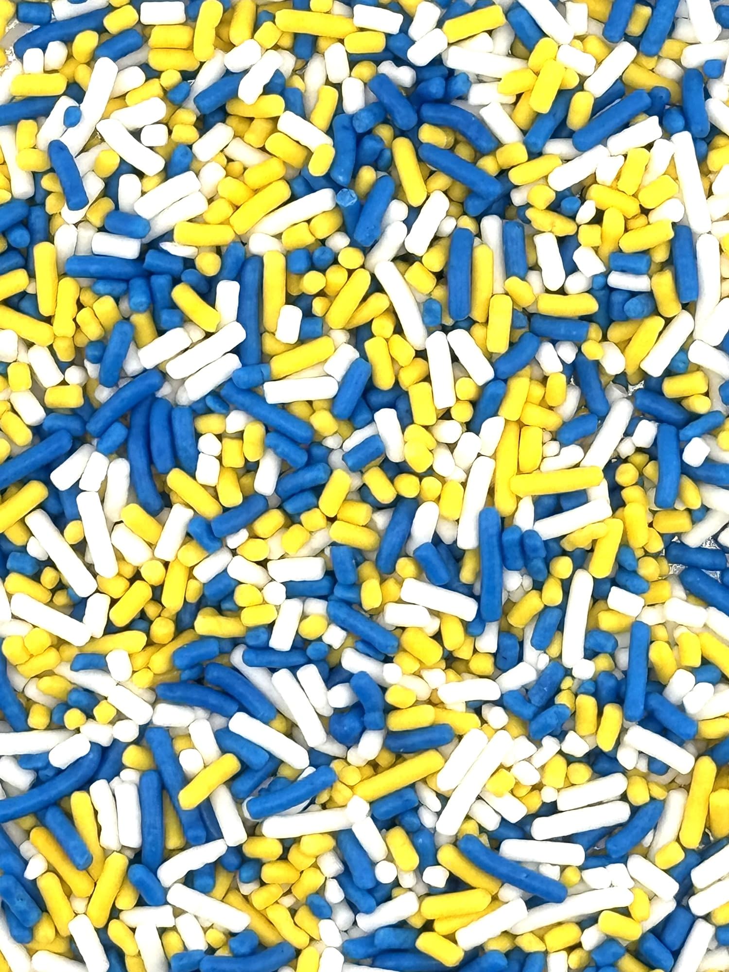 Blue Yellow White Sprinkles for Cake, Cupcake, Cookie Decorations, Ice Cream and Donut Toppings Edible Decorating Baking Supplies - 4 oz package