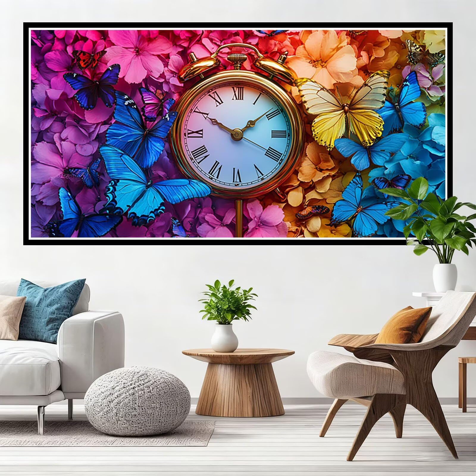 Malarstwo diamentowe do malowania diamentami, dla dorosłych, duży rozmiar XXL, 55 x 110 cm, 5D, motyl 5D, obraz diamentowy, obraz "zrób to sam", zestaw do dekoracji salonu, prezent dla kobiet, Y0-156