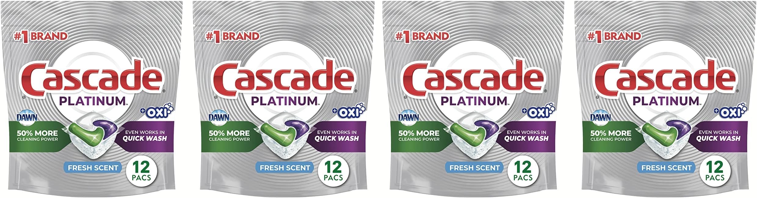 Cascade Platinum + Oxi Dishwasher Pods, Action Pacs