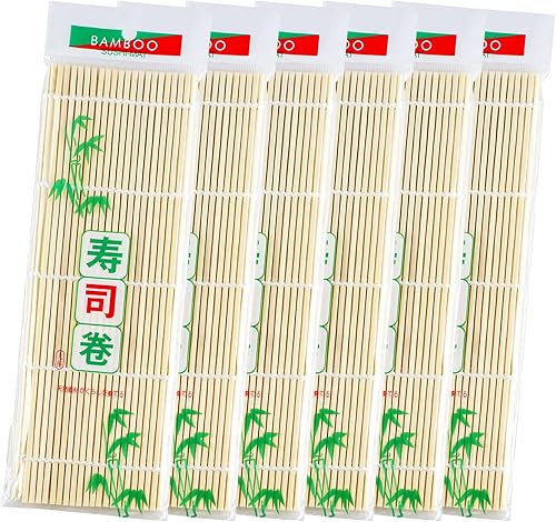 JIALEEY Bambú Sushi Rolling Mat 95x95 pulgadas 6 PCS Set