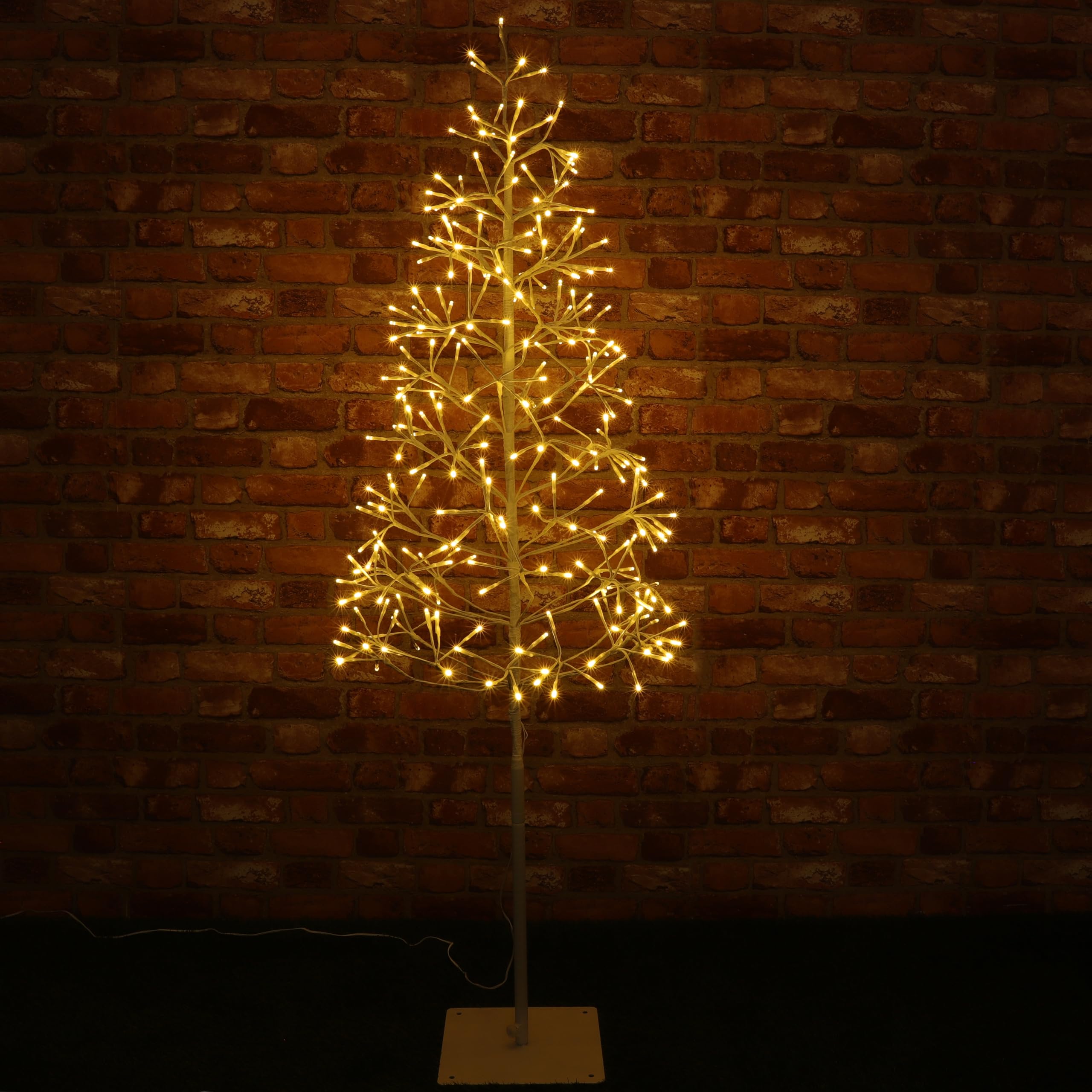 Christmas Concepts® 4ft 9" (1.5m) Mains Operated LED Starburst Tree - 280 Static Warm White Bulbs - Indoor/Outdoor Christmas Decorations
