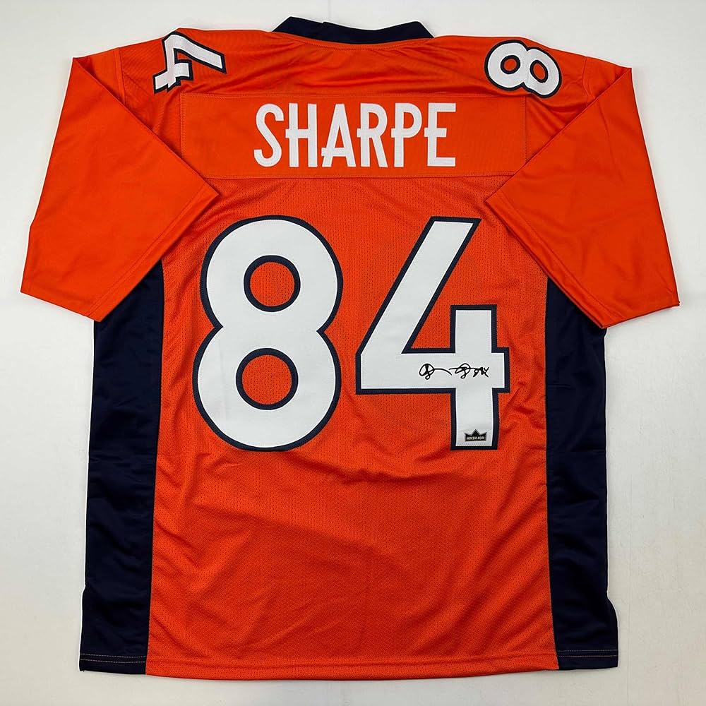 Facsimile Autographed Shannon Sharpe Denver Orange Reprint Laser