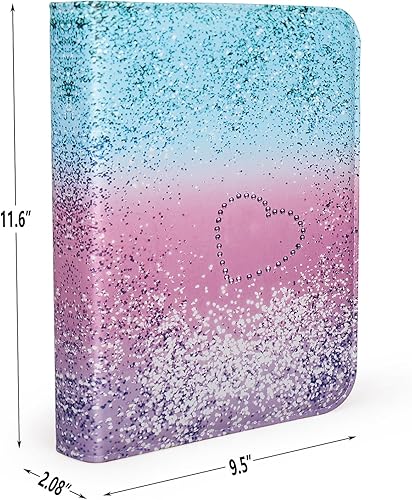 Miniatura 2 de VEELAM Carpeta para álbum de fotos de 3 anillos con cierre de cremallera para 200 fotos horizontales de 4 x 6, cubierta suave, bonito patrón de