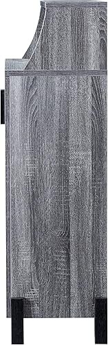 Miniatura 5 de HOMES Inside + Out Seiter - Armario moderno de madera con 5 estantes de 33 pulgadas para entrada, color gris envejecido