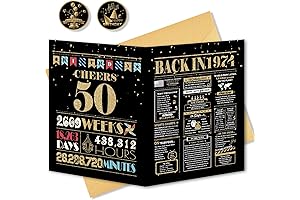 50th Birthday Card, a Perfect 50th Birthday Gift for Women or Decoration