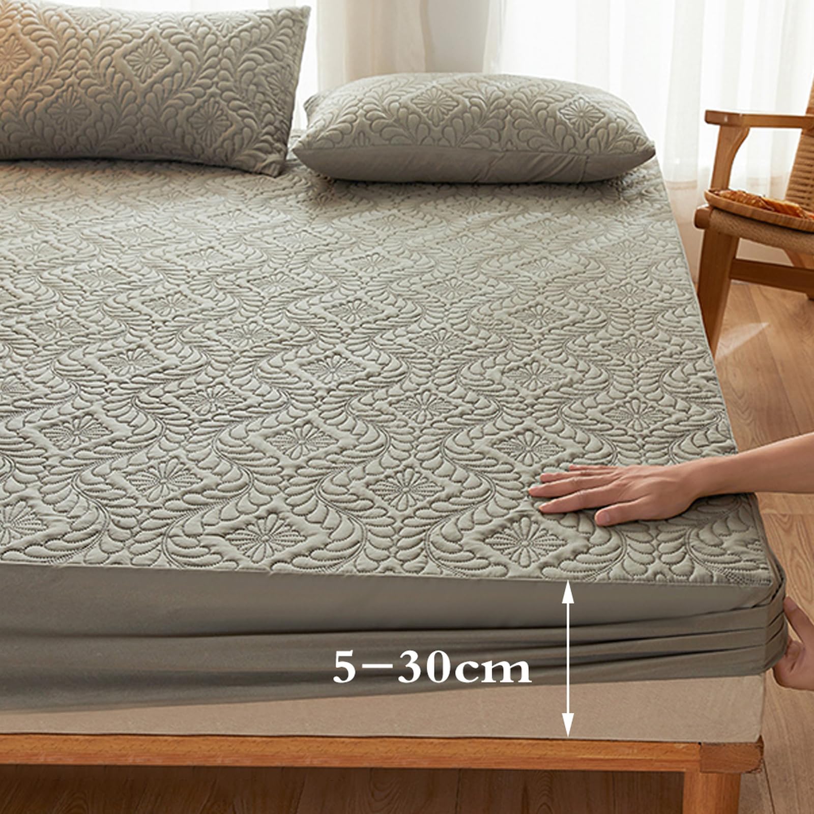Drap Housse 140 x 190 + 30 cm Protège Matelas Impermeable Noir