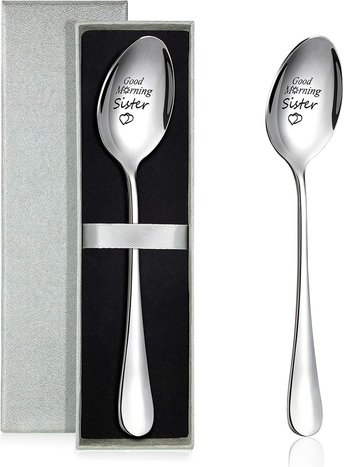 2 Packs Good Morning Sister Spoon Stainless Steel Spoon
