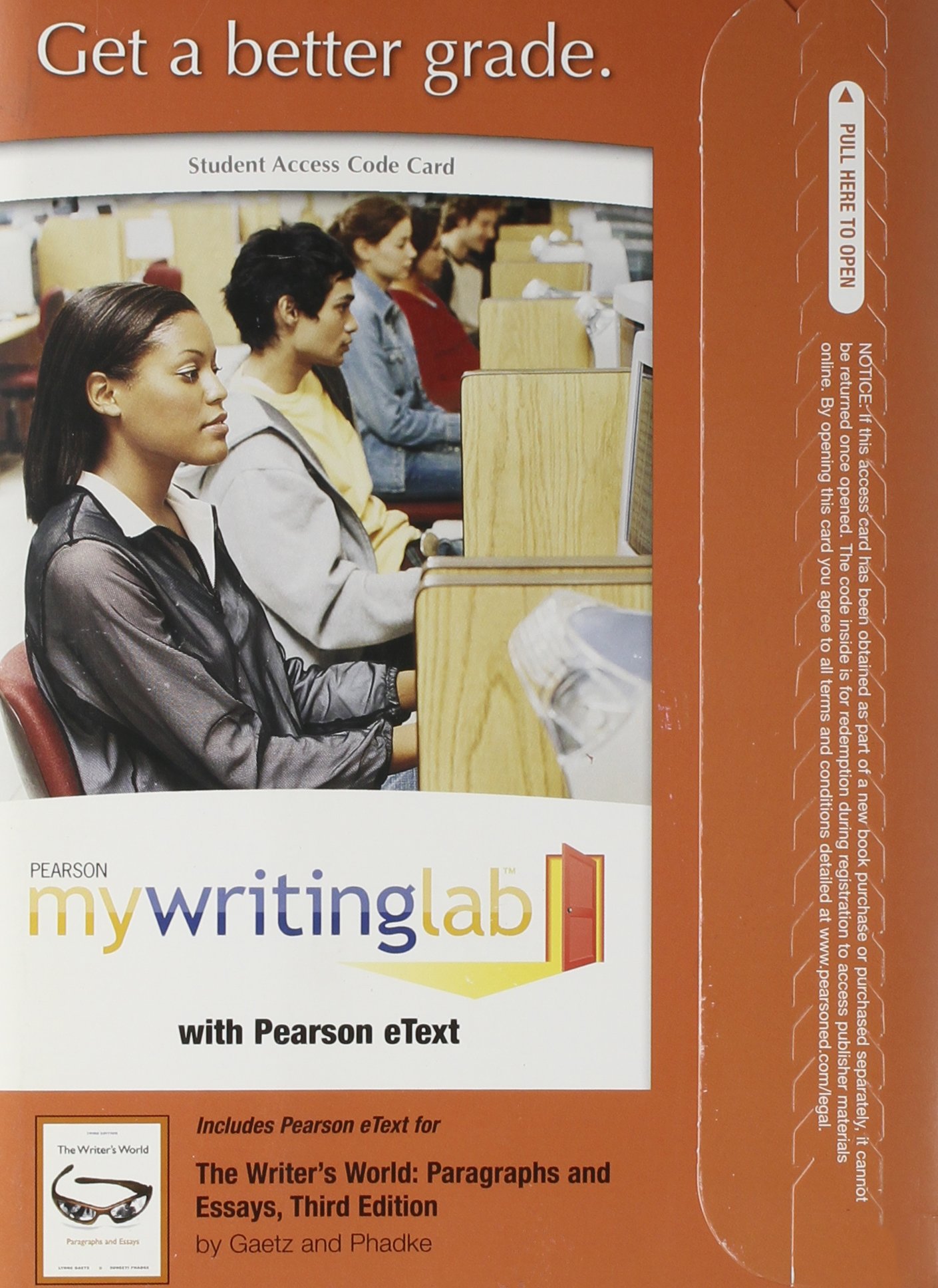 The Writer's World Mywritinglab With Pearson Etext Student Access Code Card: Paragraphs and Essays