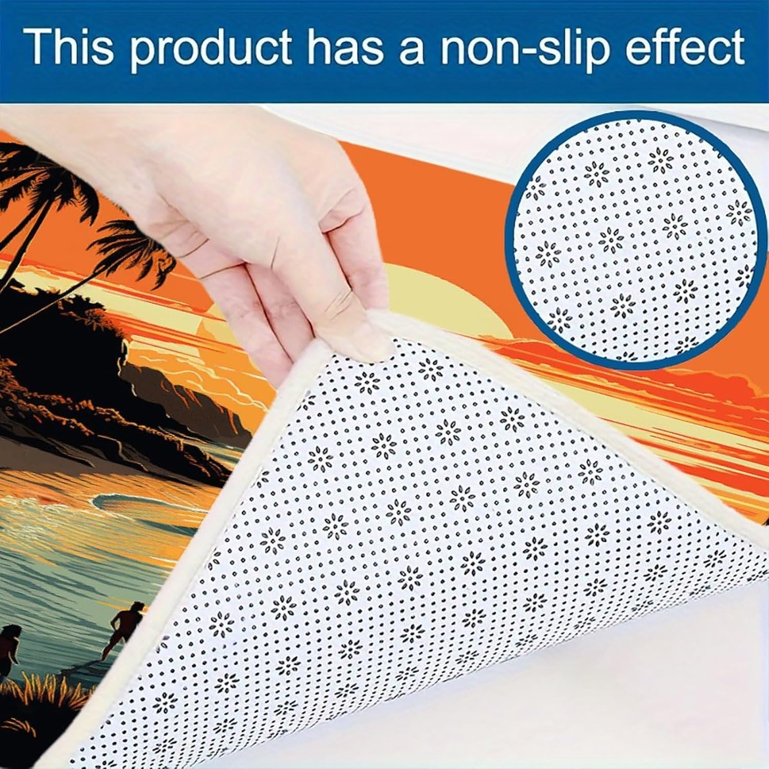 Original Poster for Endless Summer Kitchen Mat Washable Non Slip Rugs Soft Kitchen Mats for Floor Set of 2 PCS Cushioned Absorbent Runner Standing Rugs for Home Sink Laundry Office