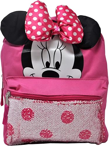 Miniatura 3 de Disney Minnie Mouse Mini mochila preescolar para niñas (12) (paquete de suministros escolares de Minnie Mouse)