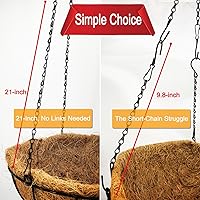 Vista 3 de Cadena colgante ajustable con ganchos, 21 pulgadas, negra - Juego de 10 piezas resistentes para colgar luces de cultivo, corona de Navidad, letreros