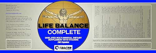Miniatura 3 de Life Balance Complete - Suplemento dietético quelatado multi-mineral con vitaminas - con minerales traza quelados de aminoácidos reales - Llena los