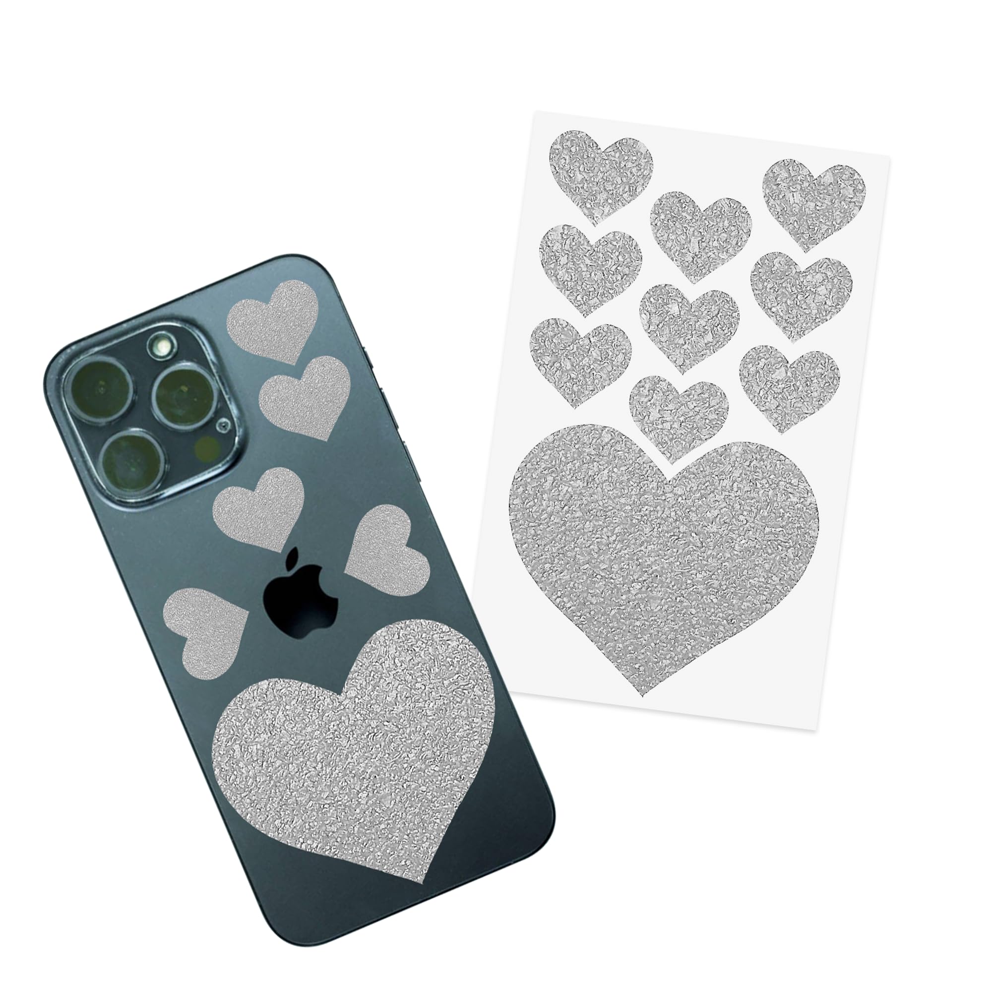 Dragon Grips Heart Stickers - 10 Pcs Clear Heart-Shaped Rubberized Grip Stickers - Waterproof, Multi-Purpose, Non-Slip, Textured Cell Phone Grip Tape for Laptop, Mouse, Tablet, iPad, iPhone Case