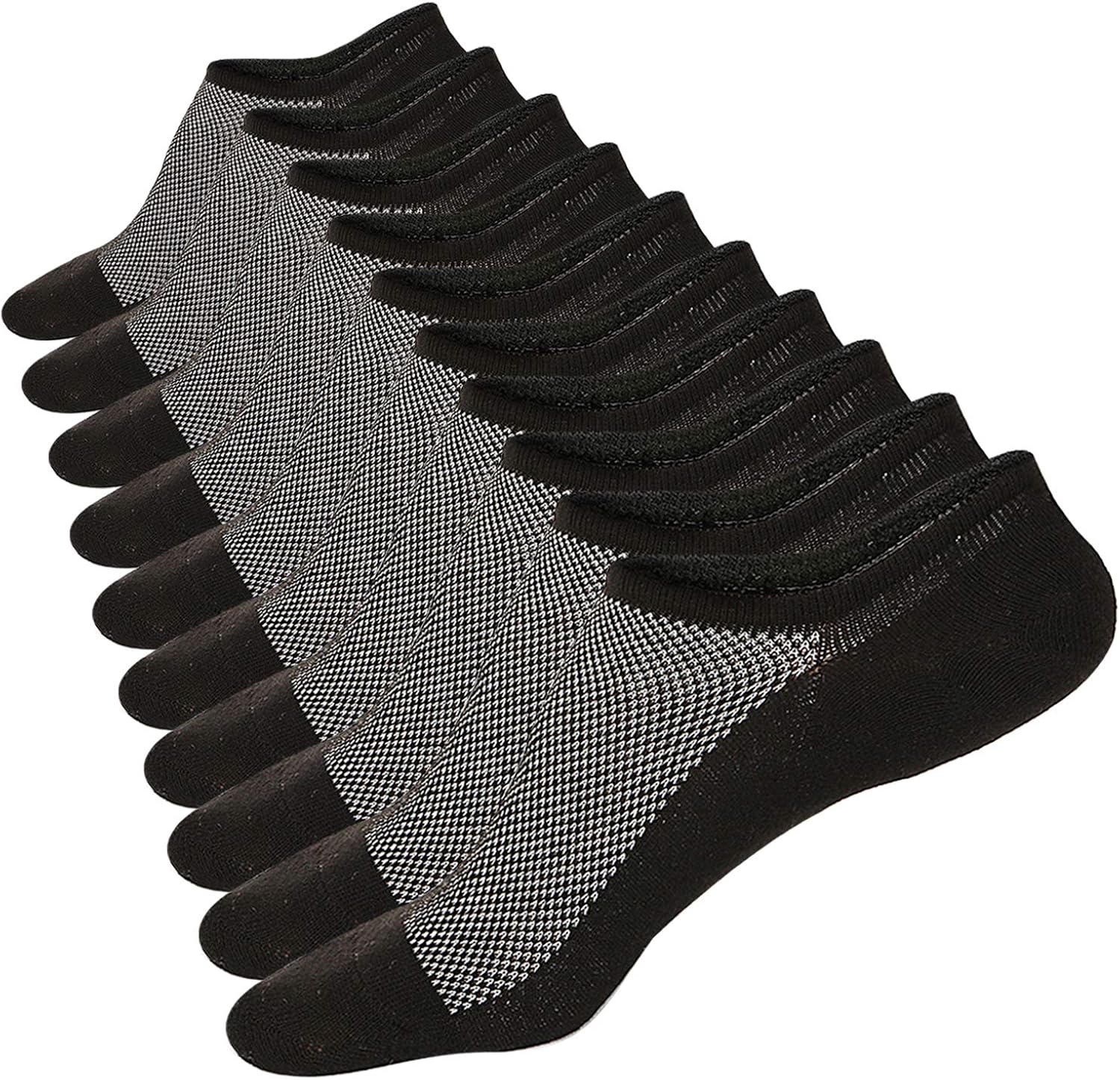Mottee&Zconia No Show Sock Low Cut Ankle Short Socks for Men/Women Basic Casual Anti-skid Cotton Socks with Non Slip Grips