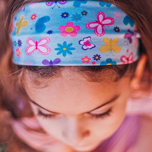 Miniatura 6 de FROG SAC 3 diademas de sirena para niñas, bandas elásticas anchas para el cabello para niños, tela suave y elástica, accesorios para el cabello para