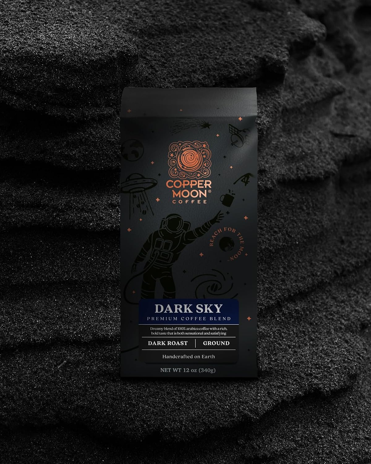 Copper Moon Ground Coffee, Dark Sky Blend, Dark Roast, 3 Bags (12 oz. Each)