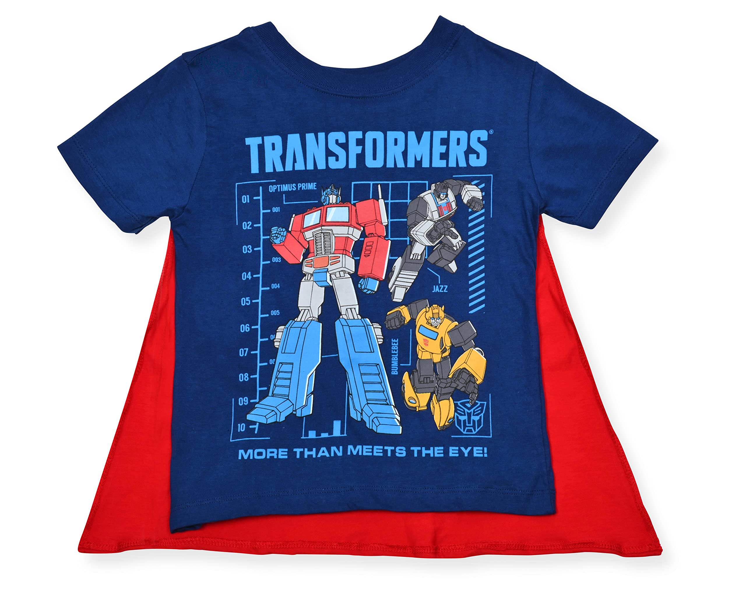 Transformers Boys Cape Shirt Set Cape Tee - Optimus Prime and Bumblebee