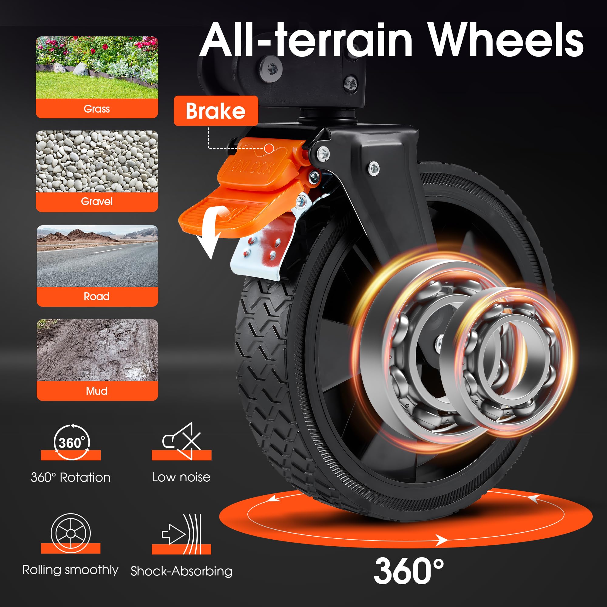 Navatiee Carro pieghevole pieghevole da 140 l, grande