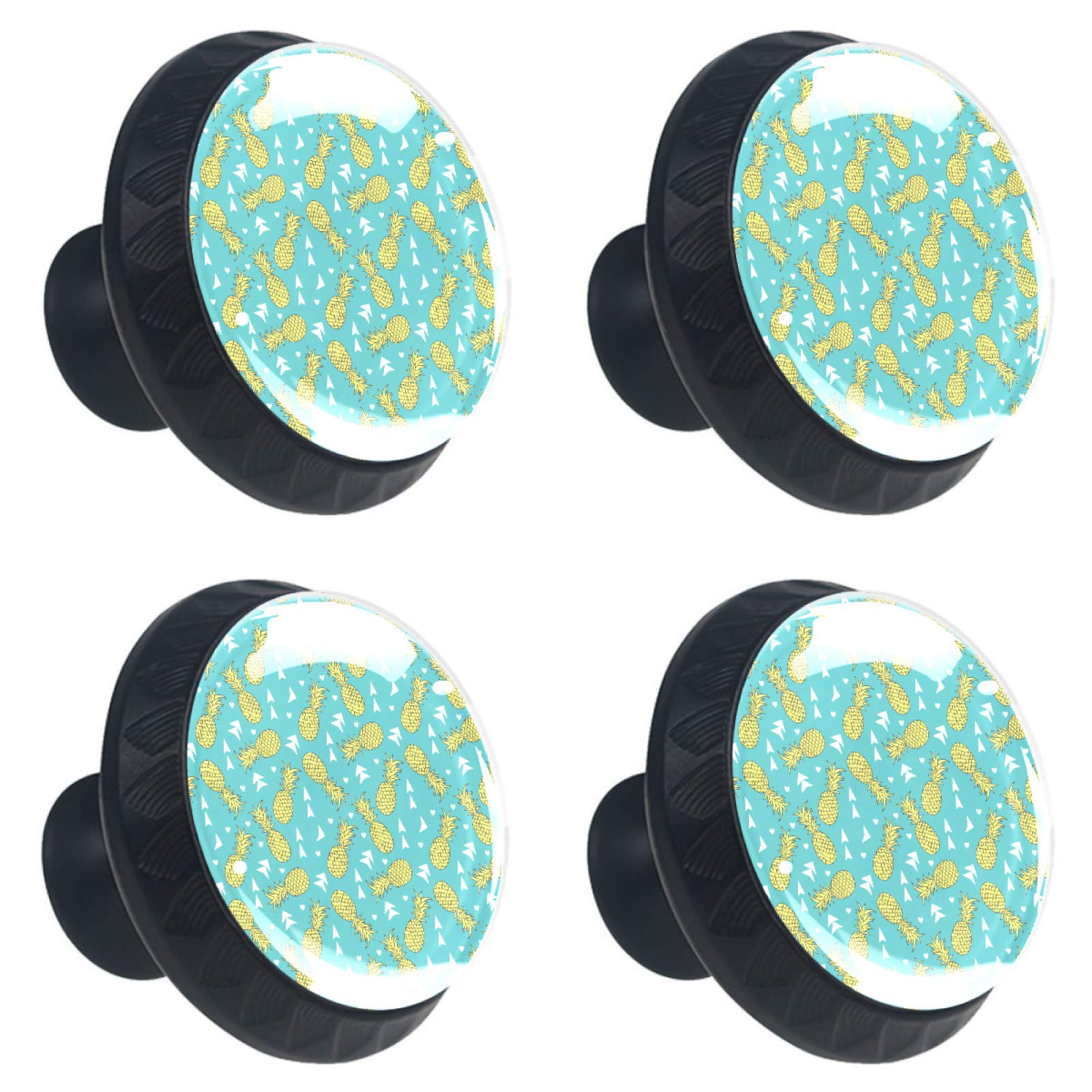 Boutons de meuble ananas en verre haut de gamme bleu sarcelle 30mm