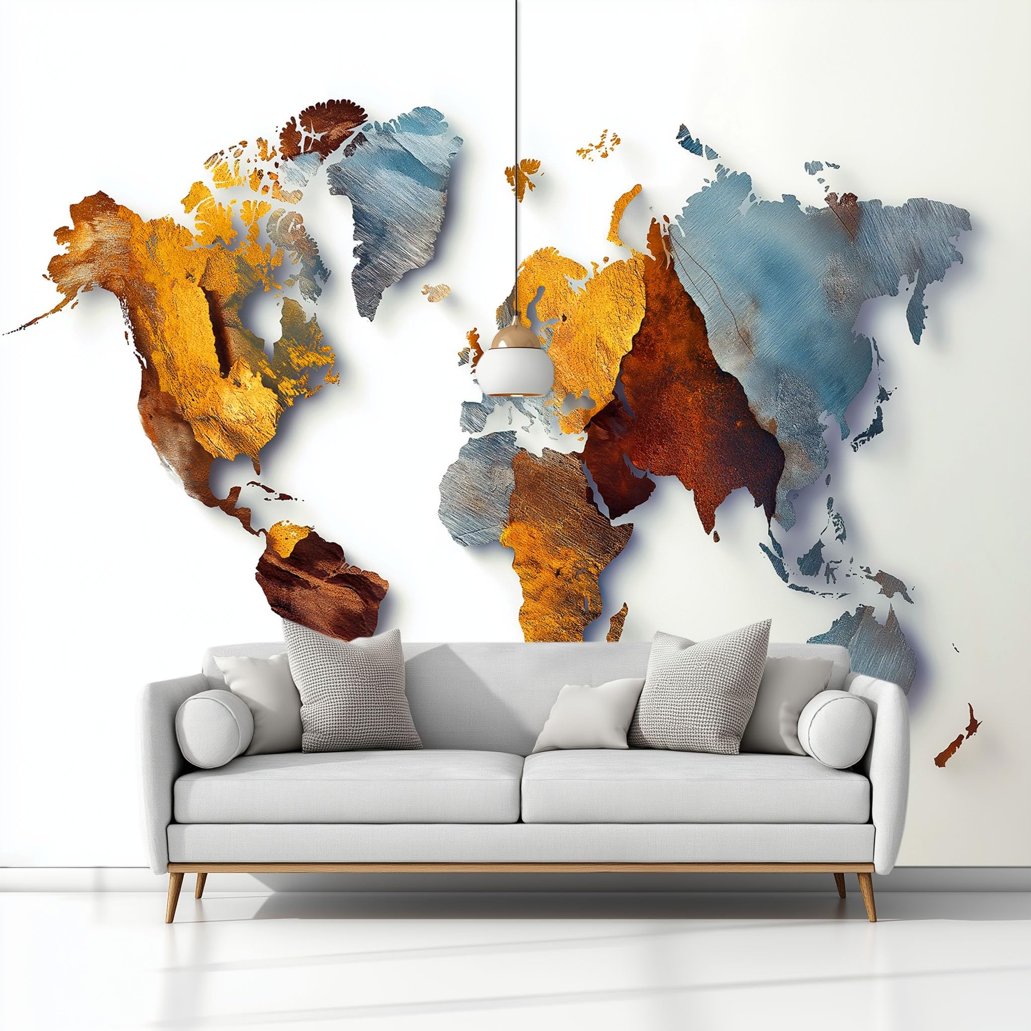 Générique Tapeta ścienna sypialnia akwarela mapa świata 400 x 280 cm, plakat ścienny obrazy gobelin, biały salon pokój dziecięcy tło ściana panoramiczna tapeta