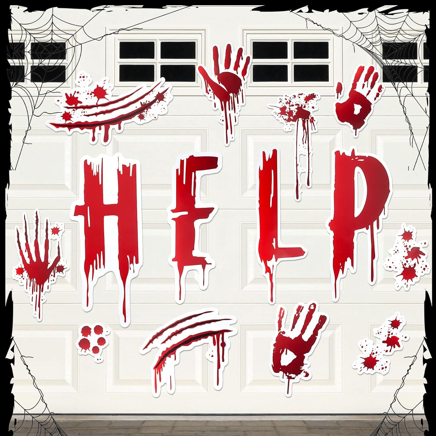 14 Pcs Halloween Garage Door Magnets Garage Door Decorations Halloween Car Magnets Halloween Bats Magnets for Garage Door (Handprints)