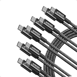 Anker 60W USB C to USB C Cable 6ft (5 Pack) Nylon Braided Fast Charging for iPhone 15/16/17, iPad Mini 6, Galaxy S23, MacBook