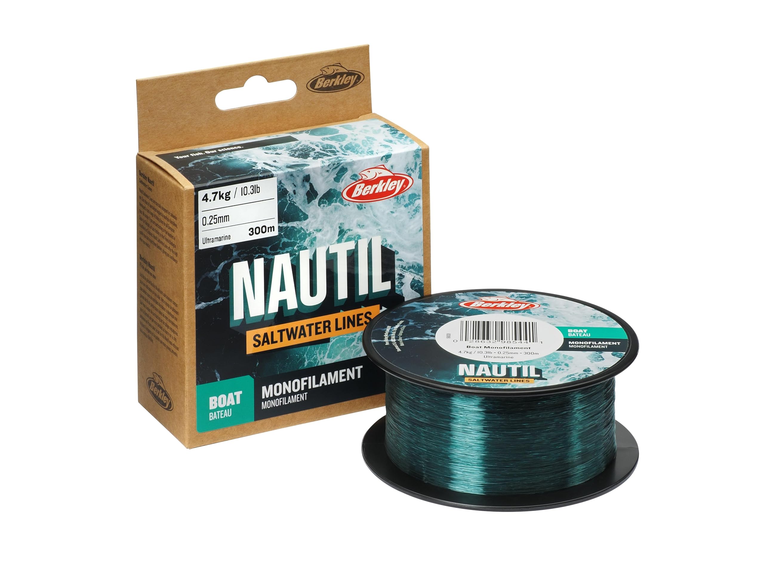 Berkley Nautil Boat Monofilament Fishing Line | Ultra-Strong, Low Memory Mono for Saltwater & Freshwater | Durable, High Abrasion Resistance & Superior Knot Strength |0.40mm | 23.9lb|600 m