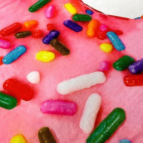 Miniatura 6 de Vessia Manta estampada de donas rosas de 60 pulgadas (redonda, 60 x 60 pulgadas), manta realista y divertida de comida para adultos y niños, manta