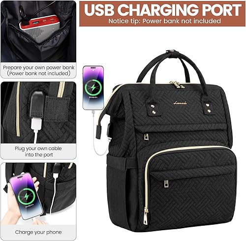 Miniatura 6 de Mochila de mujer para computadora portátil, bolso para laptop de trabajo, mochila elegante para docente, bolso para computadora de negocios, mochila