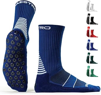 Maestro Soccer Grip Socks for Men and Women with Non-Slip Pads - Anti-Slip Socks Ideal for Football, Basketball, Sports
